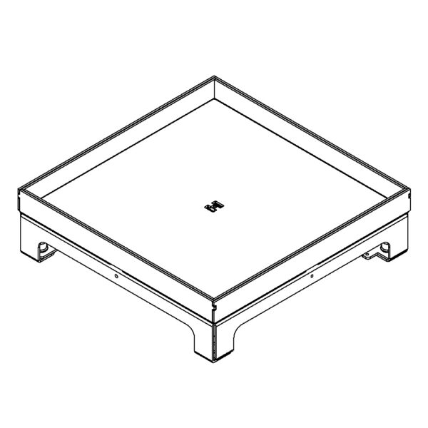 Produktbild UBD 264 205  -  Unterflur-Bodendose UBD 260 inkl. Blinddeckel mit Kante, geschlossen, und 20mm Vertiefung